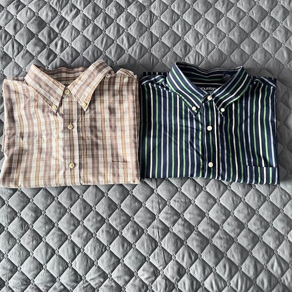 ✨Lot of 2 VTG Puritan Mens 2XL Plaid Stripe Button down Shirt Short Sleeve Y2K - Picture 13 of 13